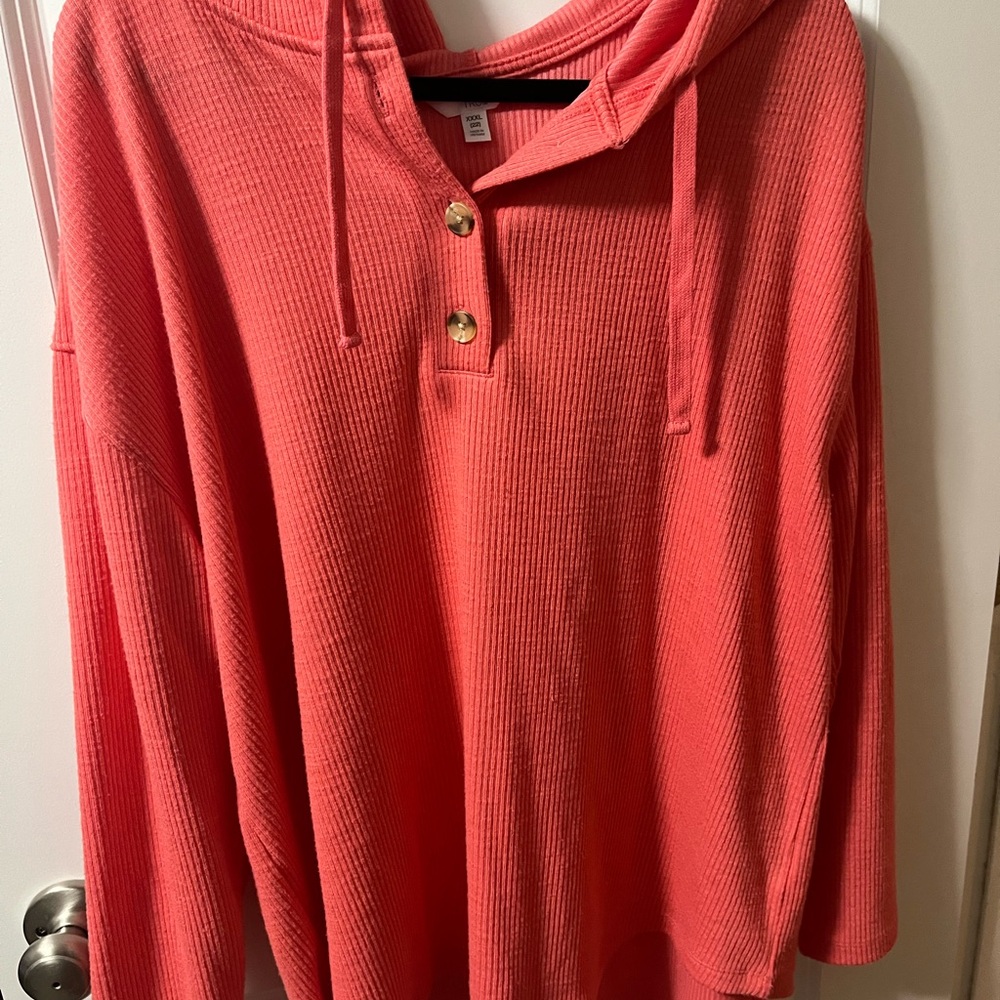 Time and Tru Coral Hooded Sweater